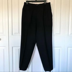 Jones NY Pleated Lined Black Wool Slacks Size 12